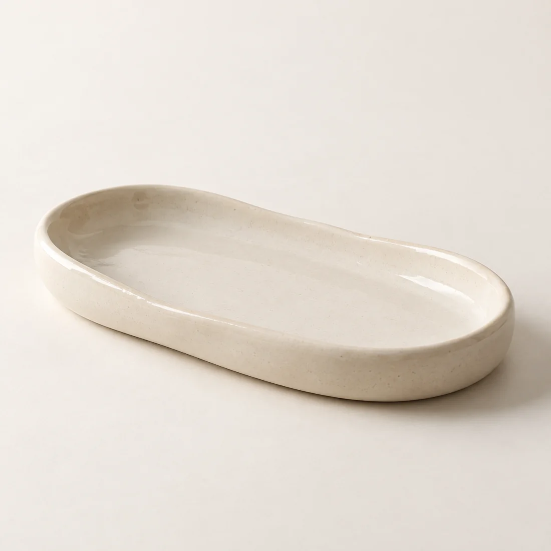 Pebble Catchall Tray — Chalk