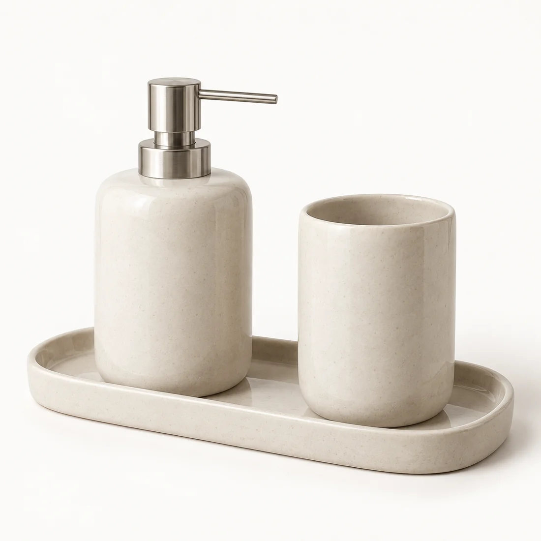 Mora Bathroom Counter Set — Chalk