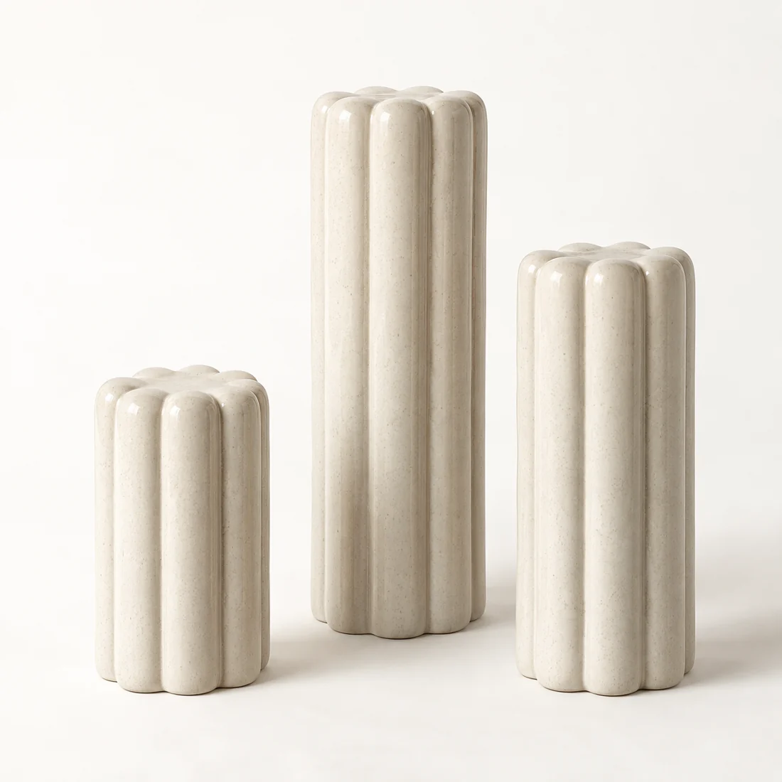 Column Decorative Object Trio — Chalk Set